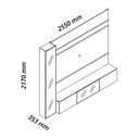 Ver imagem 5 de Estante para TV e Home Theater até 90 Polegadas 100% MDF com LED com Vidro Reflecta 255,2CMX217,6cm Porta LED Luminare Yescasa Bege