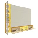 Ver imagem 6 de Estante para TV e Home Theater até 90 Polegadas 100% MDF com LED com Vidro Reflecta 255,2CMX217,6cm Porta LED Luminare Yescasa Bege