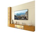 Ver imagem 3 de Estante para TV e Home Theater até 90 Polegadas 100% MDF com LED com Vidro Reflecta 255,2CMX217,6cm Porta LED Luminare Yescasa Bege