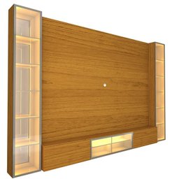 Estante para TV até 90 Polegadas 293cm com Porta Reflecta LED 100% MDF Luminare - 17