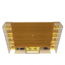 Estante para TV até 90 Polegadas 293cm com Porta Reflecta LED 100% MDF Luminare - 16