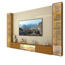 Ver imagem 3 de Estante para TV e Home Theater até 90 Polegadas 100% MDF com LED com Vidro Reflecta 293,4CMX217,6cm Porta LED Luminare Yescasa Bege