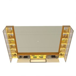 Estante para TV até 90 Polegadas 293cm com Porta Reflecta LED 100% MDF Luminare - 16