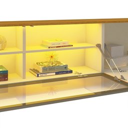 Estante para TV até 90 Polegadas 293cm com Porta Reflecta LED 100% MDF Luminare - 10