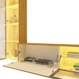 Estante para TV até 90 Polegadas 293cm com Porta Reflecta LED 100% MDF Luminare - 12