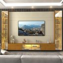 Ver mais imagens de Estante para TV e Home Theater até 90 Polegadas 100% MDF com LED com Vidro Reflecta 293,4CMX217,6cm Porta LED Luminare Yescasa Bege