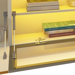 Estante para TV até 90 Polegadas 293cm com Porta Reflecta LED 100% MDF Luminare - 11
