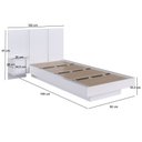 Ver imagem 3 de Cama Solteiro Suspensa com Cabeceira e Mesa de Apoio 80/90 Zurique Branco
