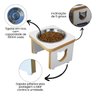 Comedouro Elevado Pet Gato Mdf Linha Básica - Branco - 4