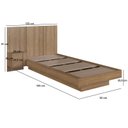 Ver imagem 3 de Cama Solteiro Suspensa com Cabeceira e Mesa de Apoio 80/90 Zurique Marrom/Mel