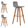 Kit 3 Banquetas Linea Base Madeira Cozinha Bar Bancada Alta:cinza/cobre - 3