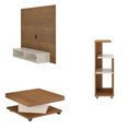 Ver imagem 2 de Conjunto Sala de Estar Painel e Mesa de Centro e Mesa de Apoio Flash Marrom