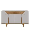 Aparador Buffet 4 Portas Mdf Ripado Real Pés de Madeira Maciça Tâmisa - 6
