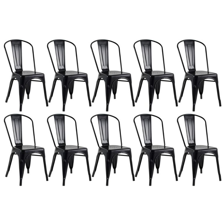 Kit 10 Cadeiras Iron Tolix - Preto