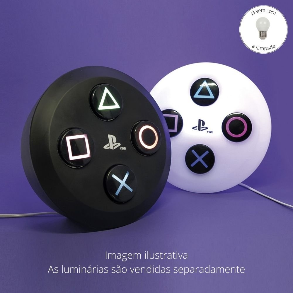 Luminária Botão ícones Símbolos Vídeo Game com Lâmpada LED - 4