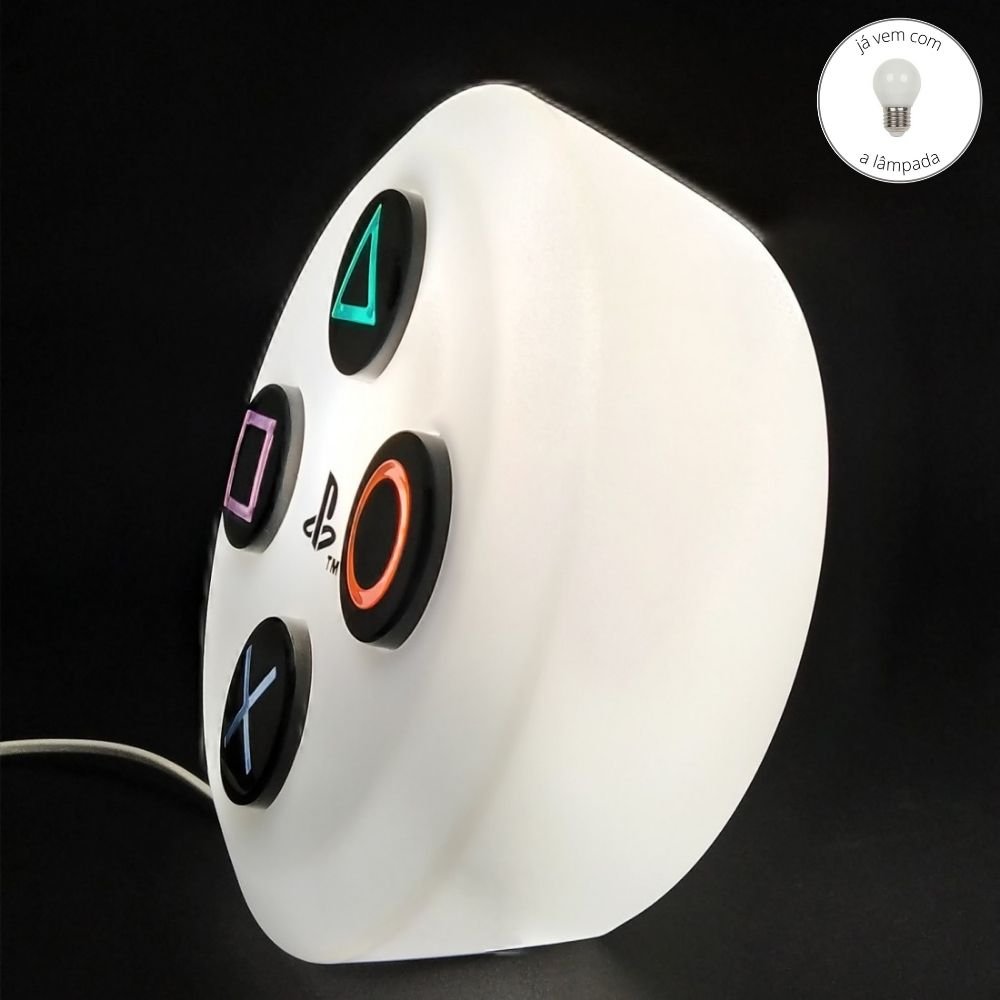 Luminária Botão ícones Símbolos Vídeo Game com Lâmpada LED - 2