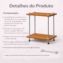 Ver imagem 4 de Mesa Centro Sala Mdf Marrom Mesinha Sofa Estilo Industrial Rustica Moderna Retangular Pequeno Baixo