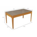 Ver imagem 6 de Mesa de Jantar Madeira Maciça 6 Lugares com Tampo MDF e Vidro Petra Premium 160x90cm Freijó/Bronze