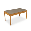 Ver imagem 2 de Mesa de Jantar Madeira Maciça 6 Lugares com Tampo MDF e Vidro Petra Premium 160x90cm Freijó/Bronze