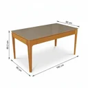 Ver imagem 3 de Mesa de Jantar Madeira Maciça 6 Lugares com Tampo MDF e Vidro Petra Premium 160x90cm Freijó/Bronze