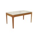 Ver imagem 7 de Mesa de Jantar Madeira Maciça 6 Lugares com Tampo MDF e Vidro Mira 160x90cm Off White/Marrom