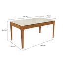 Ver imagem 6 de Mesa de Jantar Madeira Maciça 6 Lugares com Tampo MDF e Vidro Mira 160x90cm Off White/Marrom