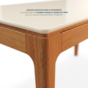 Ver imagem 5 de Mesa de Jantar Madeira Maciça 6 Lugares com Tampo MDF e Vidro Mira 160x90cm Off White/Marrom