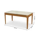 Ver imagem 3 de Mesa de Jantar Madeira Maciça 6 Lugares com Tampo MDF e Vidro Mira 160x90cm Off White/Marrom