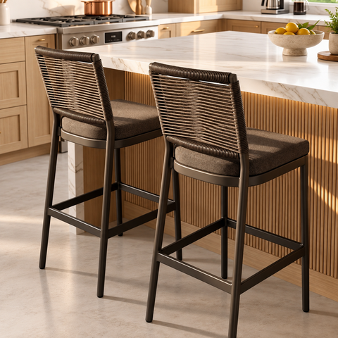 Kit 2 Banquetas Altas de Alumínio para Bancada, Cozinha e Espaço Gourmet Moderno