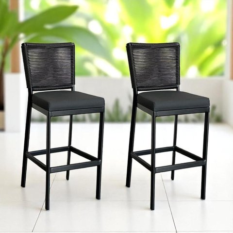 Kit 2 Banqueta Balcão Cozinha Churrasqueira Moderna Alumínio