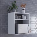 Ver imagem 2 de Suporte de Forno Micro-ondas Moderno Oferta Branco Madeira Madeira