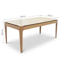 Ver imagem 3 de Mesa de Jantar Madeira Maciça 6 Lugares com Tampo MDF e Vidro Mira 200x100cm Off White/Marrom