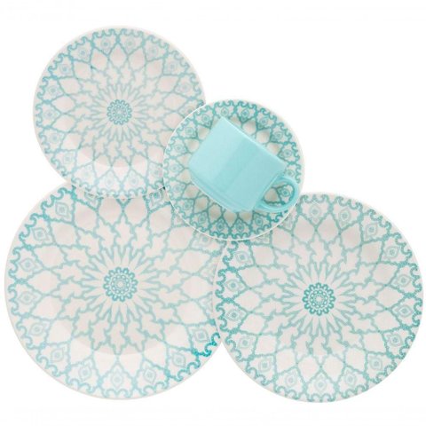 Jogo de Jantar Biona Mandala 30 Peças Oxford® Cerâmica