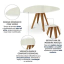 Ver imagem 4 de Mesa de Jantar Orgânica em Madeira Maciça com Tampo MDF e Vidro Duna 135x105cm Off White
