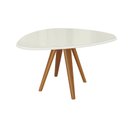 Ver imagem 5 de Mesa de Jantar Orgânica em Madeira Maciça com Tampo MDF e Vidro Duna 135x105cm Off White