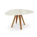 Ver imagem 2 de Mesa de Jantar Orgânica em Madeira Maciça com Tampo MDF e Vidro Duna 135x105cm Off White