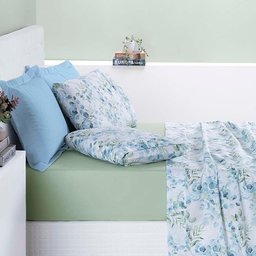 Jogo de Cama Lençol Maggy King 4 Peças Percale 200 Fios Estampado Forest Floral Verde 80% Algodão - 3