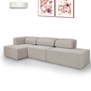 Ver imagem 2 de Sofá 03 Lugares com Molas Ensacadas Versatile Tecido Bouclé Bege 3,00m