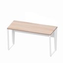 Ver imagem 2 de Escrivaninha X Escritório Home Office 135cm Industrial Pés em Metal Executive Macadâmia e Branco