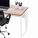 Ver imagem 5 de Escrivaninha X Escritório Home Office 135cm Industrial Pés em Metal Executive Macadâmia e Branco