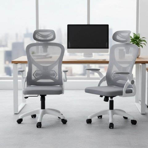 Kit 2 Cadeiras Escritório Presidente Home Office Mesh Columbus Rivatti