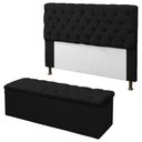 Ver imagem 1 de Kit Cabeceira + Calçadeira Baú Mirage King 195cm Preto - LM DECOR