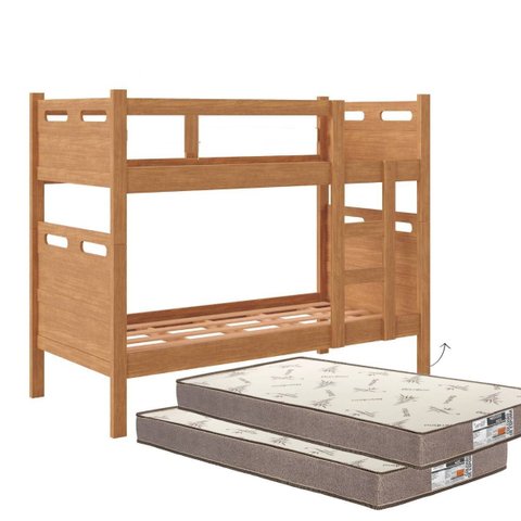 Beliche Jaspe Vira Duas Camas + 2 Colchões D33 Cor:nature