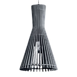 Luminária Teto tipo Pendente TURIN MDF - Completa - Cor: Preta - 1