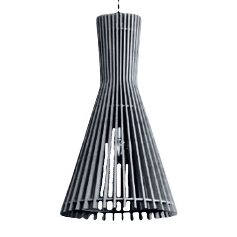 Luminária Teto tipo Pendente TURIN MDF - Completa - Cor: Preta
