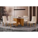 Ver imagem 1 de Conjunto: Mesa de Cozinha Nevada Curvo 180cm + 6 Cadeiras Dakota Madeira Naturale/off White -