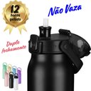 Ver imagem 3 de Garrafa Térmica Água Inox Academia Alça Tampa Não Vaza 12hs Quente/frio Copo Térmico Sport Azul