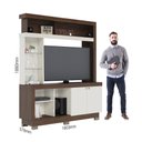 Ver imagem 4 de Estante Faro para TV 50 Polegadas com Prateleiras de Vidro e Nicho Nogueira Real/ Off White - Bela M
