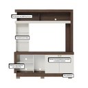 Ver imagem 3 de Estante Faro para TV 50 Polegadas com Prateleiras de Vidro e Nicho Nogueira Real/ Off White - Bela M
