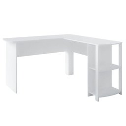 Mesa Escrivaninha em L Malu e Estante Livreiro 45x81cm Lean A06 Branco - Mpozenato - 2